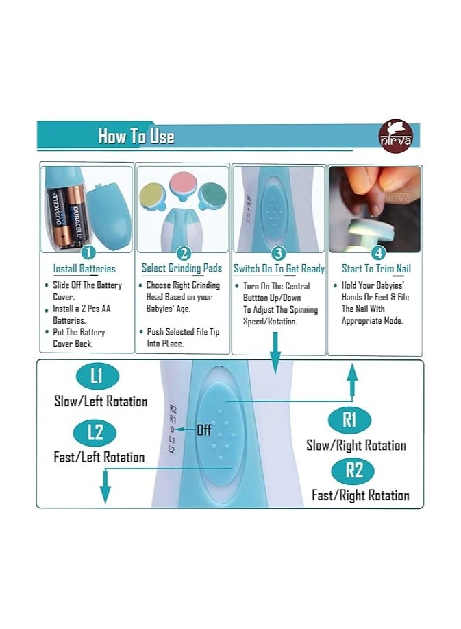 مبرد أظافر كهربائي للأطفال قابل للشحن – لبني ناعم وآمن للاستخدام - Image 3