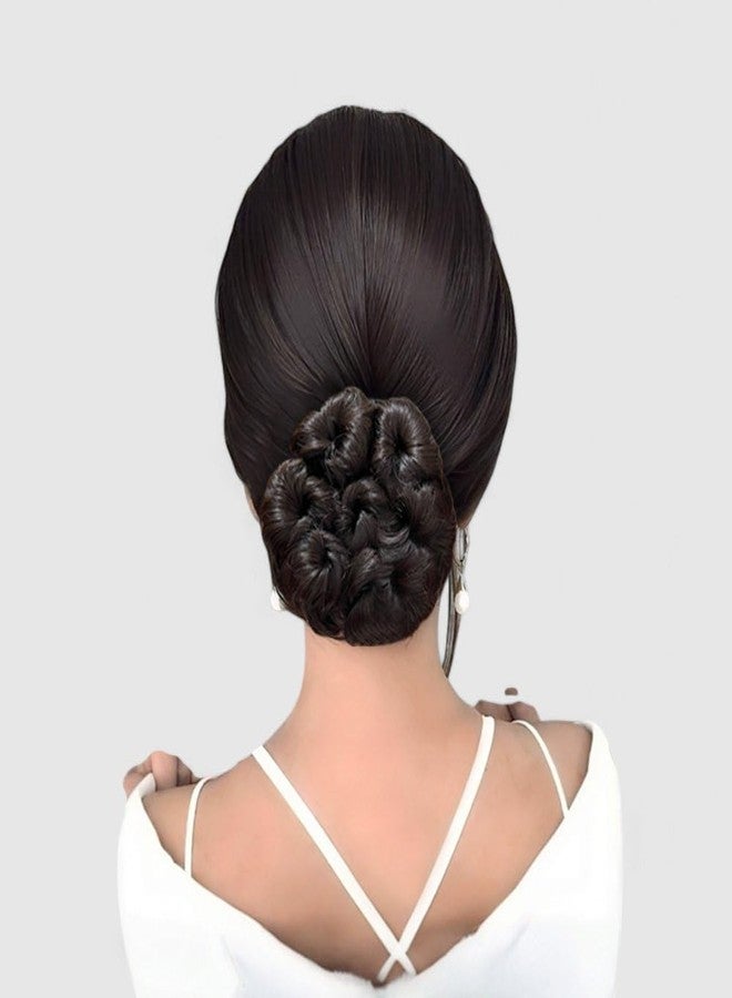 بلوشيا وصلة شعر BLUSHIA Dory Panja Hair Juda Bun مع قطعة شعر مطاطية مرنة للنساء (بني) - Image 1