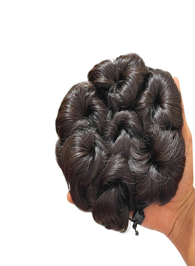 بلوشيا وصلة شعر BLUSHIA Dory Panja Hair Juda Bun مع قطعة شعر مطاطية مرنة للنساء (بني) - Image 3