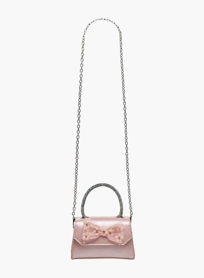 Celeste Bow Applique Crossbody Bag with Embellished Handle Ramadan Collection