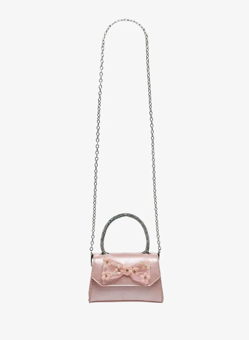 Celeste Bow Applique Crossbody Bag with Embellished Handle Ramadan Collection