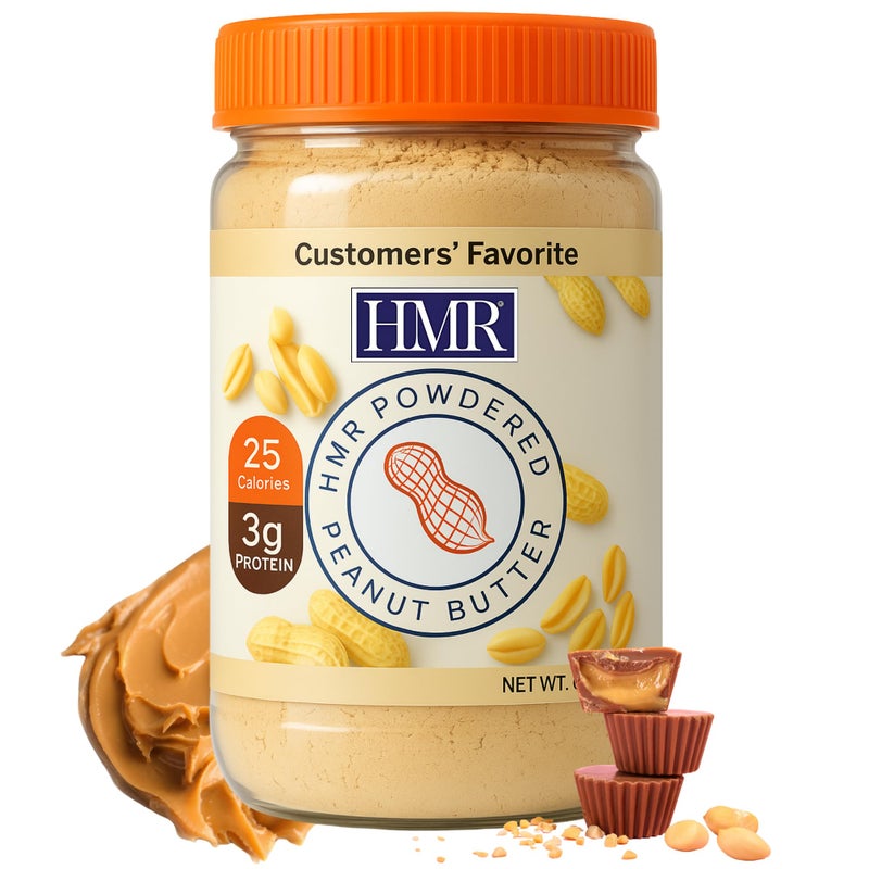 HMR Peanut Butter Powder | Powdered Peanut Butter (32 Servings), Powder Mix from Real Dry-Roasted Peanuts, 3 grams of Protein, Add to Smoothies, Shakes and Puddings, Low Carb & Keto Friendly - Image 1