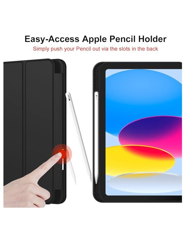 iPad Smart Case for IP 10th 2022 with Auto Sleep and Wake Feature Super Protection with a dedicated place for the pen Suitable for an iPad stand for watching movies Black  - Image 3
