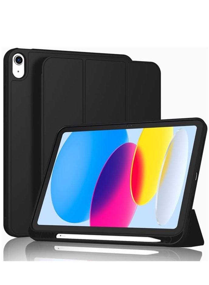 iPad Smart Case for IP 10th 2022 with Auto Sleep and Wake Feature Super Protection with a dedicated place for the pen Suitable for an iPad stand for watching movies Black  - Image 2