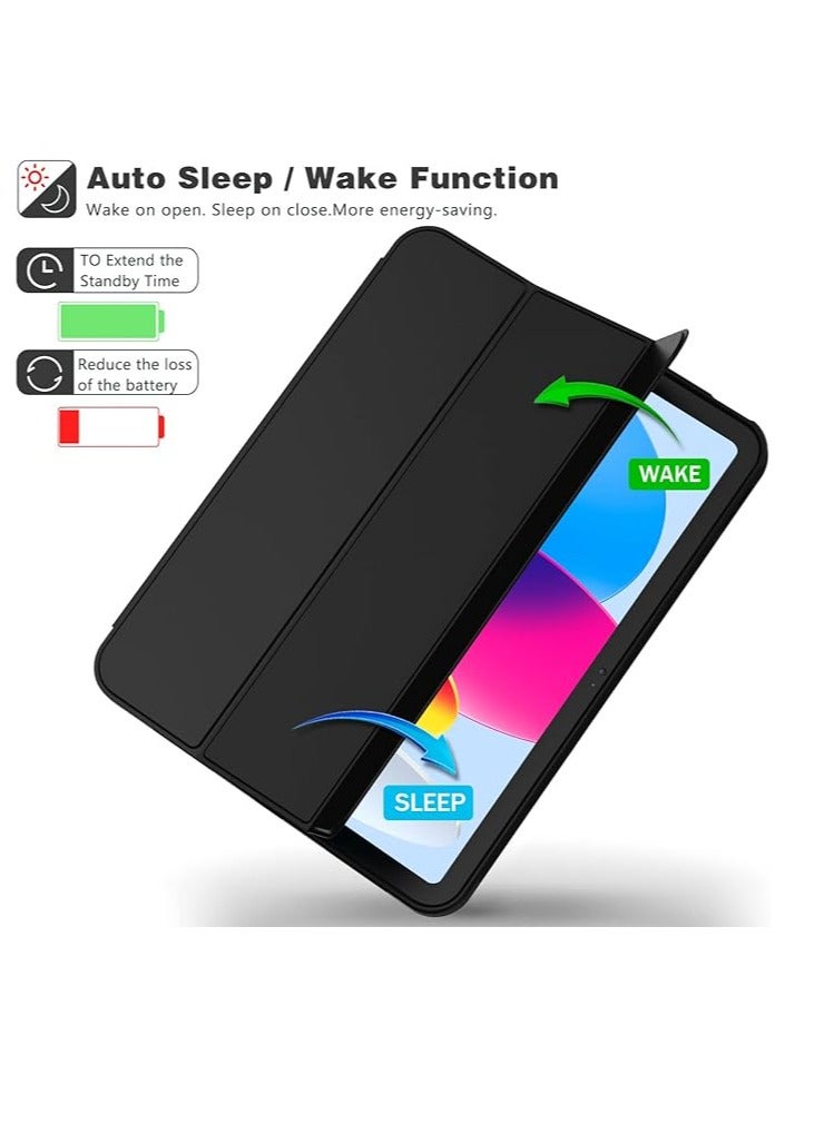 iPad Smart Case for IP 10th 2022 with Auto Sleep and Wake Feature Super Protection with a dedicated place for the pen Suitable for an iPad stand for watching movies Black  - Image 5