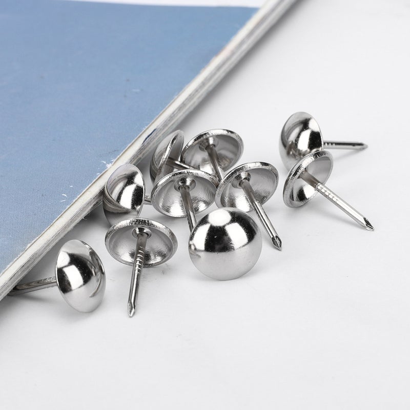 100Pcs Upholstery Nail Antique Brass Iron Furniture Decorative Drawing Pin Accessories 11x17mmSilver - Image 5