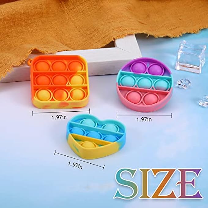 Arme 95Pcs Pop Fidget ToysParty Favors Toddler Toys Pop Fidget Keychain Mini Fidget Toys Bulk Sensory Toys Stress Toys, Party Fidget Pack Popper Toy Gift for Girls Boys - Image 2