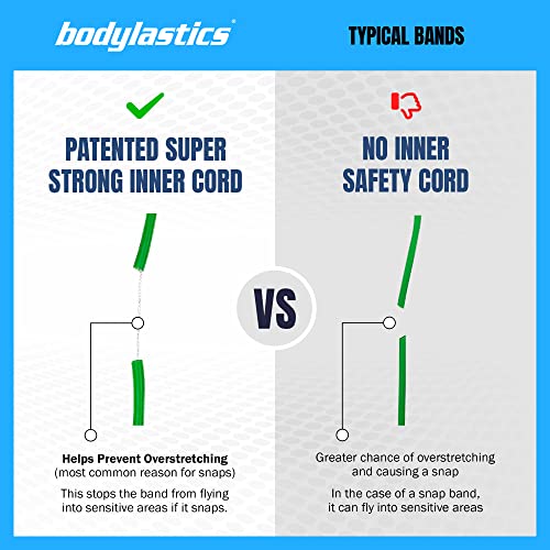 Bodylastics PRO Series Resistance Band Set- 7 Resistance Bands with Clips, Handles, Ankle Straps, Door Anchor, Carry Bag Patented Clips and Snap Reduction Tech (10-310 LBS Set Assorted) - Image 2