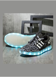 NIBEMINENT Kids Fashion Children Lamp Low Top Sneakers Black/White  - Image 3