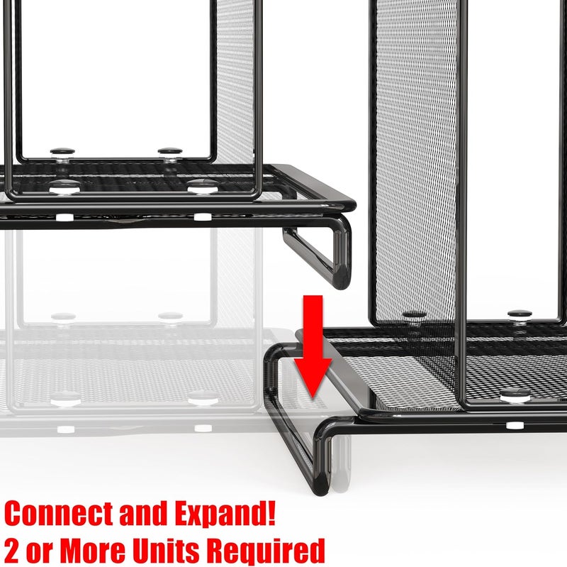 Simple Houseware Expandable 5 Section Upright File Sorter Organizer, Black - Image 3