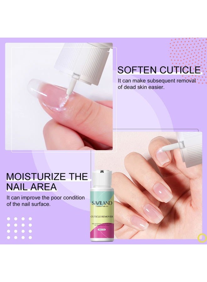 SAVILAND Cuticle Remover Kit Professional Nail Care Manicure Kit - 2.03 OZ Cuticle Remover Liquid Cream with Cuticle Trimmer, Cuticle Nipper and Cuticle Pusher, Christmas Gifts for Women - Image 3