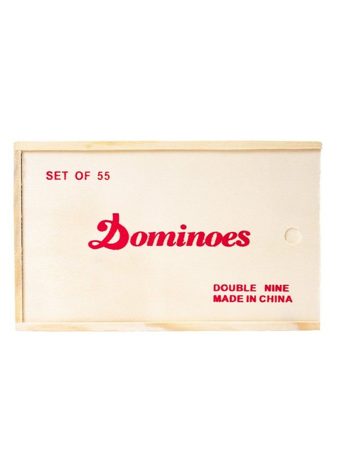Hey! Play! Premium Set Of 55 Double Nine Dominoes W/Wood Case Game - Image 3