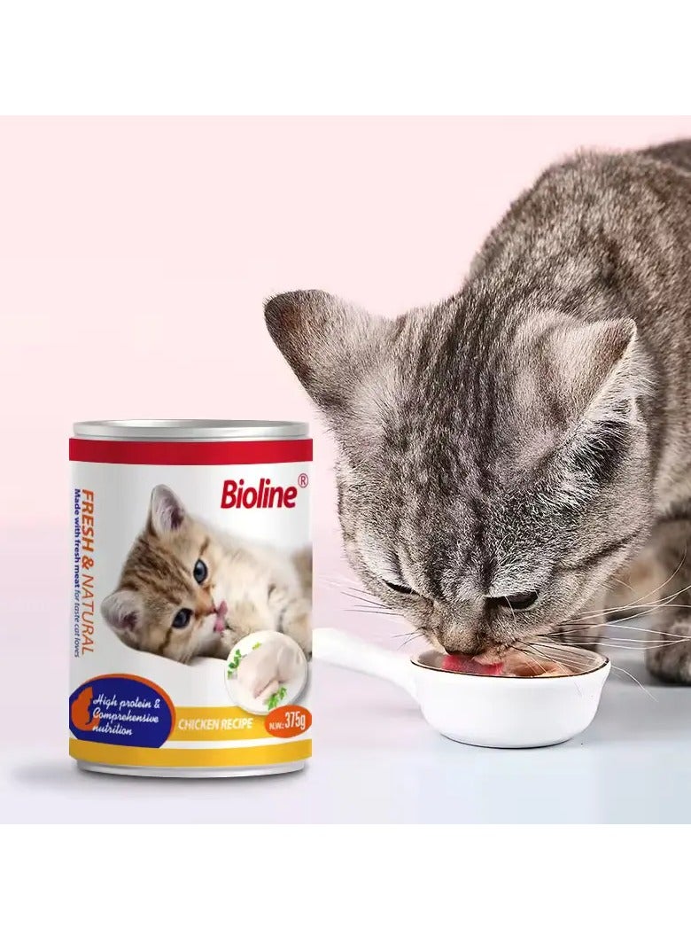 Bioline 2PC Canned Cat Food Chicken 2x375G - Image 2