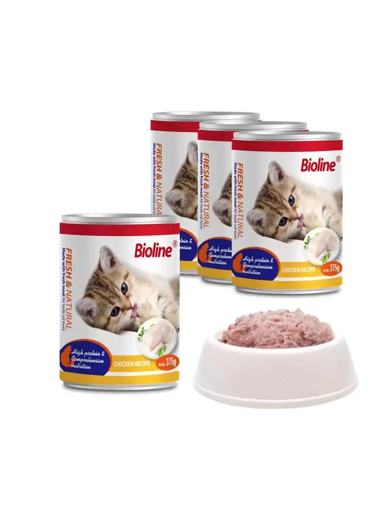 Bioline 2PC Canned Cat Food Chicken 2x375G - Image 3