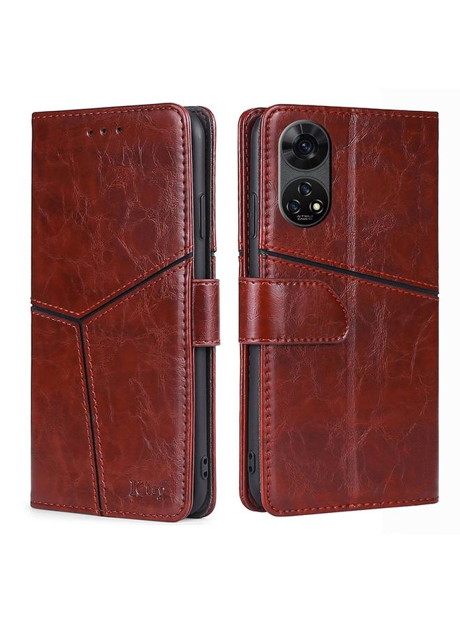 Case For ZTE Anshin Family Geometric Stitching Leather Phone Case