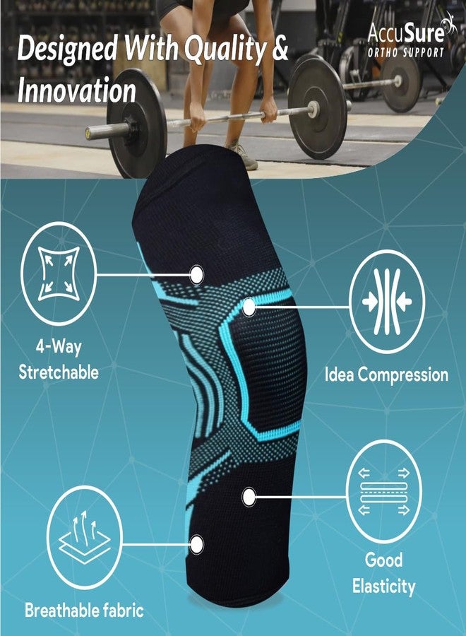 AccuSure Neoprene Orthopedic Pain Relief Knee Support Cap Brace/Sleeves Pair For Sports, Pain Relief, Compression Support, Exercise, Gym, Running, Cycling, Knee Cap Guard For Men & Women- Medium - Image 5