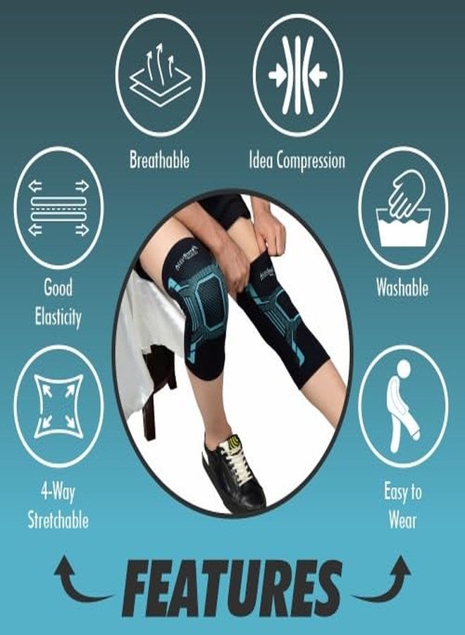 AccuSure Neoprene Orthopedic Pain Relief Knee Support Cap Brace/Sleeves Pair For Sports, Pain Relief, Compression Support, Exercise, Gym, Running, Cycling, Knee Cap Guard For Men & Women- Medium - Image 2