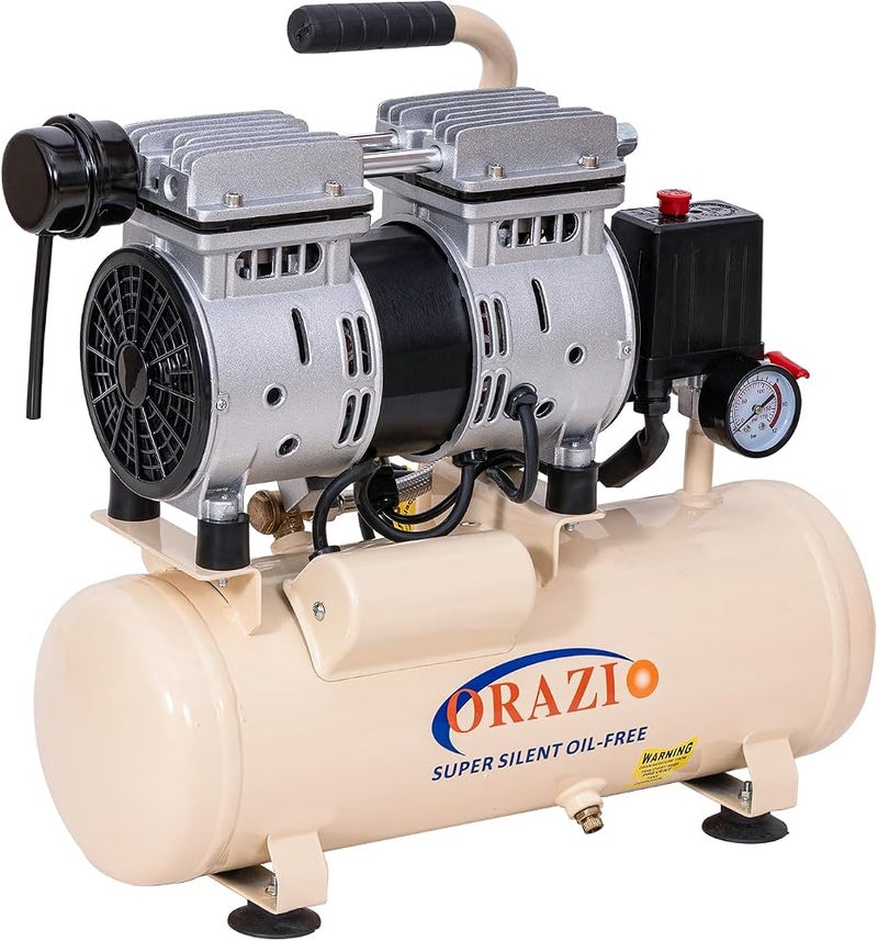ORAZIO Air Compressor Oil Free 9 Litre, 550W 116PSI Low Noice Silent Portable Electric Air Compressor with Pure Copper Motor for Home Workshop, Mobile Garage, Dental Clinic 241183 - Image 2