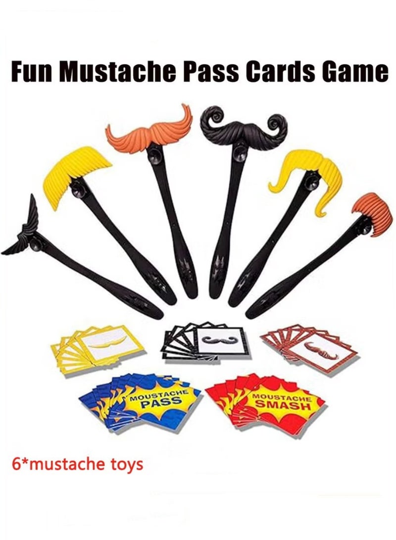 Moustaches Match Moustache Smash Fun Mustache Pass Card Children Family Game,Moustaches Match Game, Moustache Smash, Funny Mustache Pass Cards Game, Children Family Game, with 6 Moustaches  - Image 1
