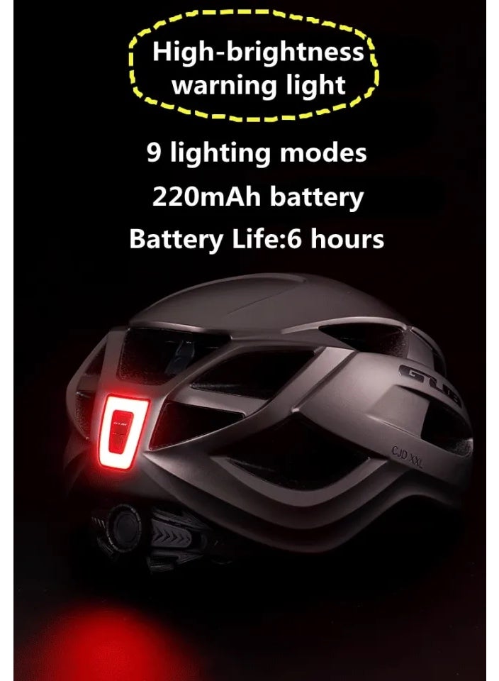 جي يو بي خوذة دراجة هوائية GUB XXL مزودة بضوء LED قابل للشحن وعدسة مغناطيسية قابلة للإزالة – خفيفة الوزن ومناسبة للطريق والمغامرات أسود - Image 4