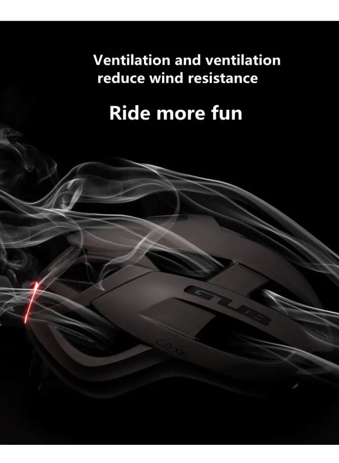 جي يو بي خوذة دراجة هوائية GUB XXL مزودة بضوء LED قابل للشحن وعدسة مغناطيسية قابلة للإزالة – خفيفة الوزن ومناسبة للطريق والمغامرات أسود - Image 5
