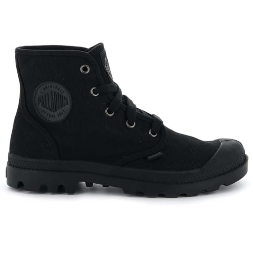 Palladium Men's Pampa Hi Boot, Vegan Canvas Lace Up Boot, Black/Black, 10 M - Image 1