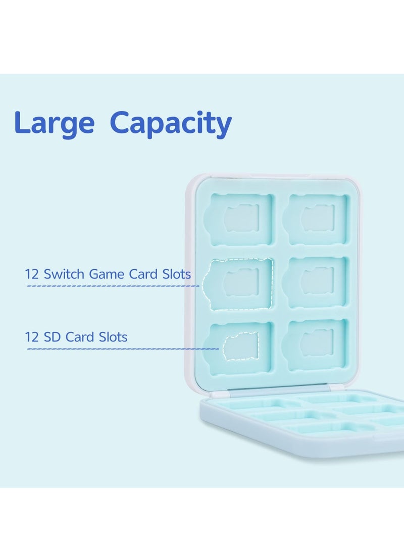 Captaintech Switch Game Card Storage Box, Portable Carrying Storage Travel Box with 12 Game Card Slots, Suitable for Nintendo Switch Game Card (Shark Party) - Image 2