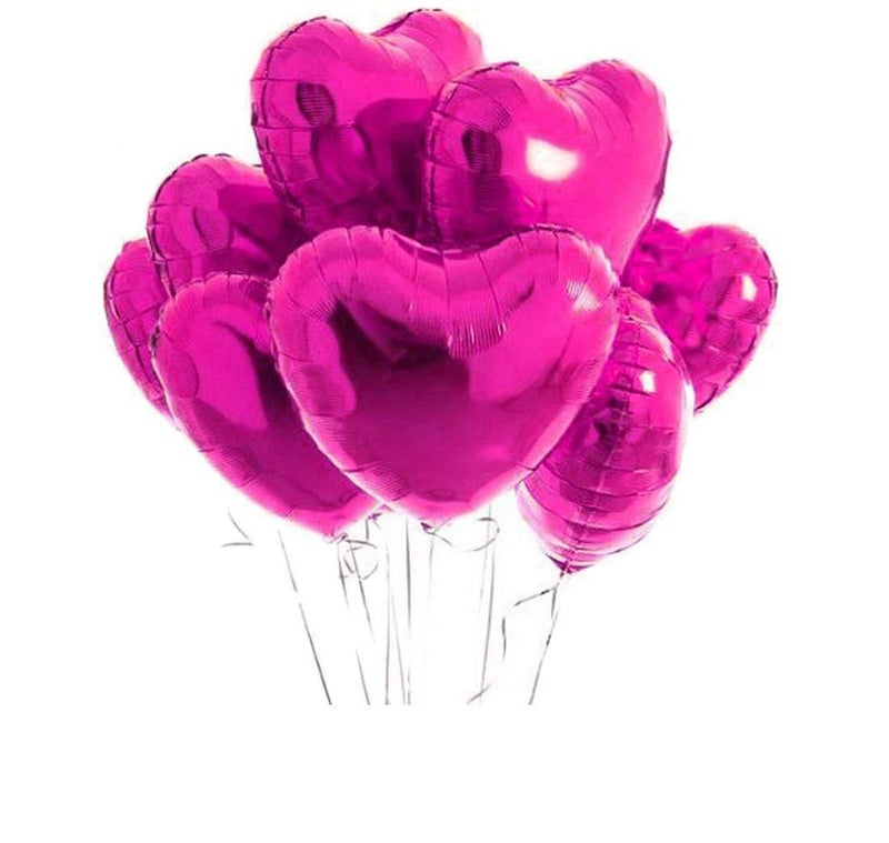 SOI Heart Foil Balloons for Birthday Anniversary Wedding Party Decoration - (Pack of 5) (Pink) - Image 4