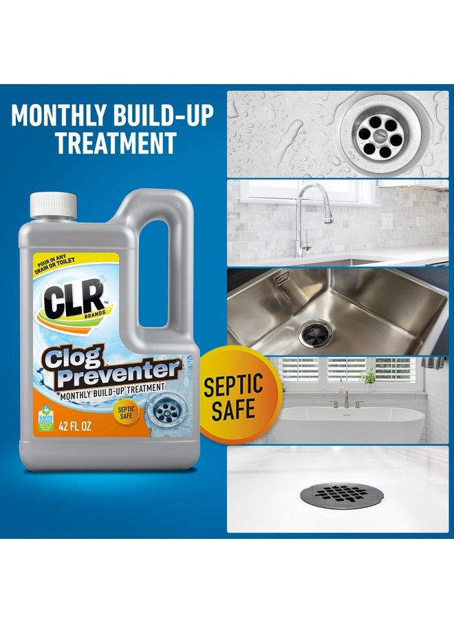 CLR CLR Brands® Clog Preventer Clear Pipes and Drains Monthly Drain Build Up Remover, Helps Degrade Sources of Clogs to Keep Drains Flowing Smoothly, Safe on All Pipes and Drains - 80 Ounce Bottle  - Image 3
