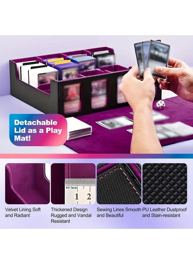 Black Purple Magic Card Storage Box With Display Window 2400 Capacity Removable Cover - Image 5