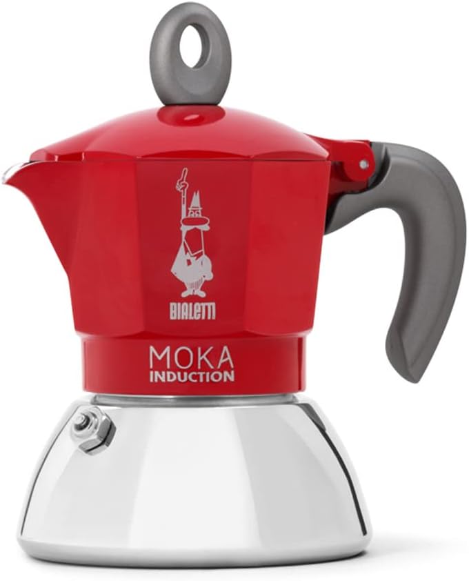 BIALeTTI - Moka Induction, Moka Pot, Suitable for all Types of Hobs, 2 Cups Espresso (2.8 Oz), Red - Image 2