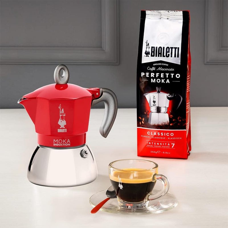 BIALeTTI - Moka Induction, Moka Pot, Suitable for all Types of Hobs, 2 Cups Espresso (2.8 Oz), Red - Image 5
