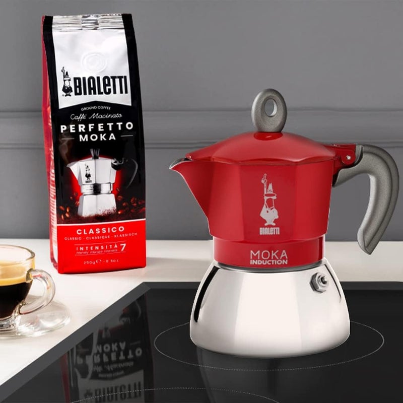 BIALeTTI - Moka Induction, Moka Pot, Suitable for all Types of Hobs, 2 Cups Espresso (2.8 Oz), Red - Image 4
