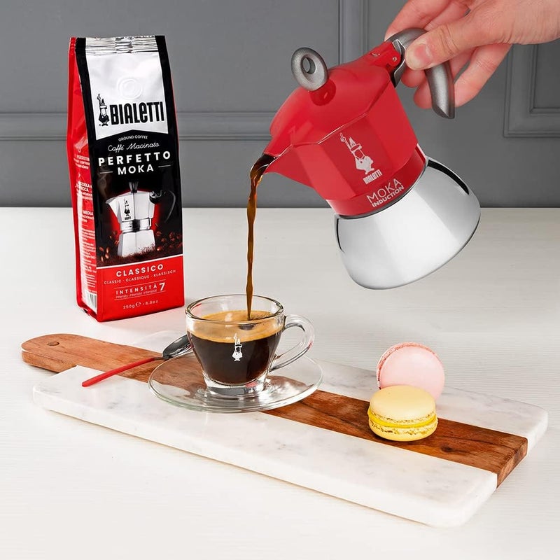 BIALeTTI - Moka Induction, Moka Pot, Suitable for all Types of Hobs, 2 Cups Espresso (2.8 Oz), Red - Image 3