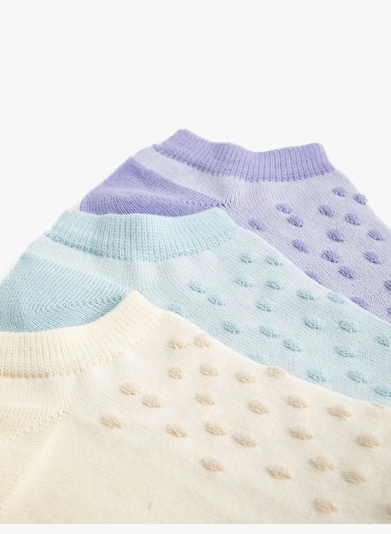 KOTON Basic 3-Pack Bootie Socks Set Tissued
