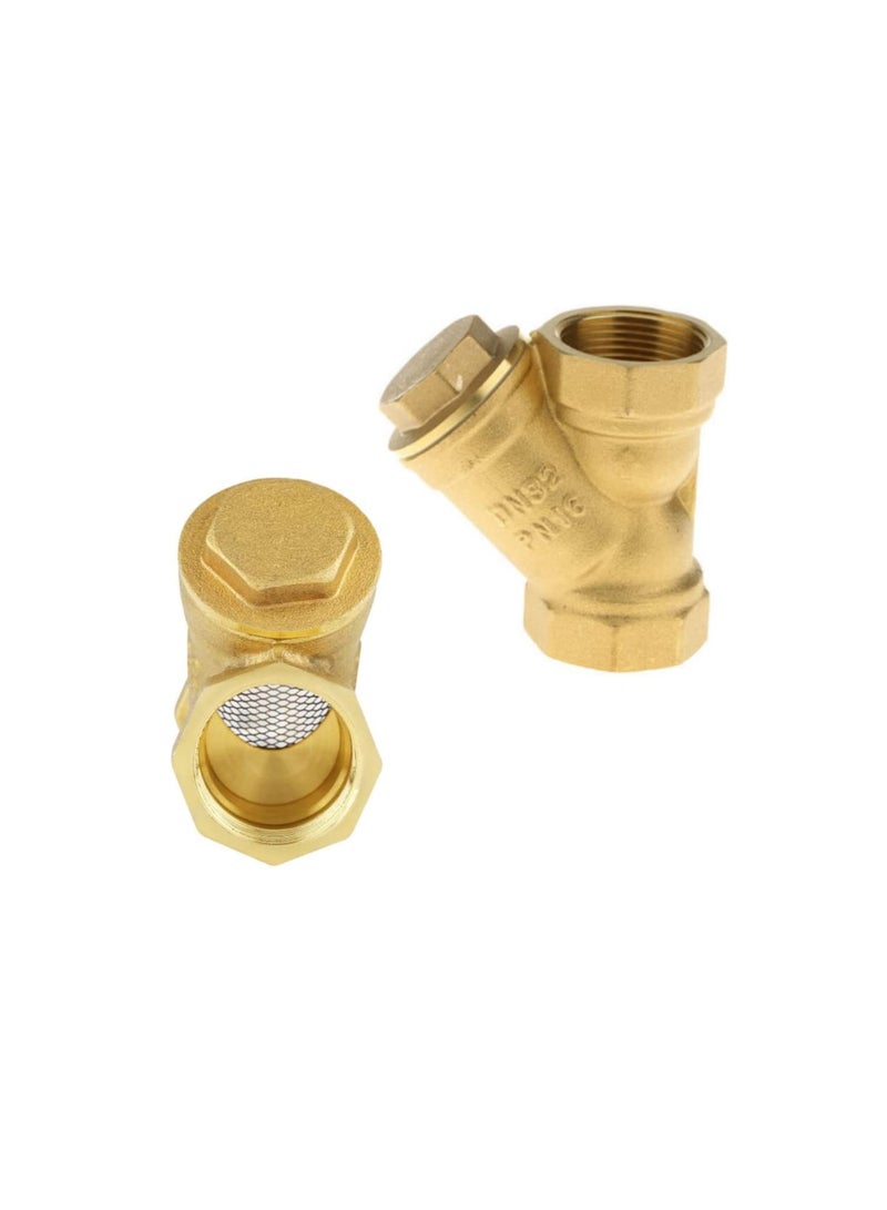 Female Threaded Y Shaped Brass Strainer Filter Valve for Water HVAC Plumping Application 1 Inch  - Image 1
