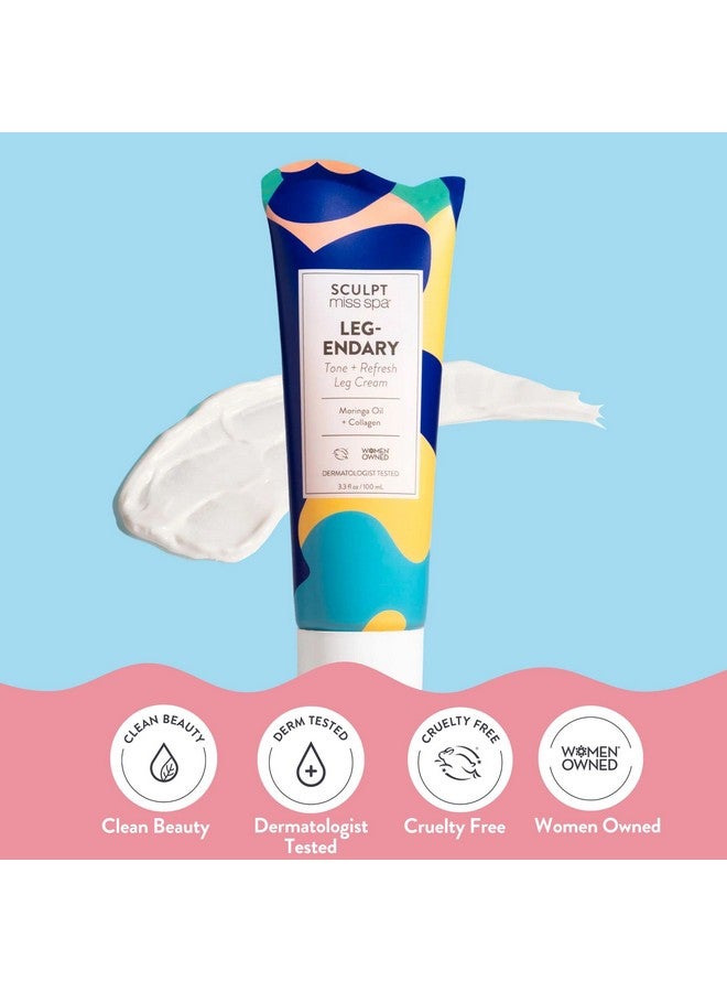 MISS SPA Leg Cream Collagen Leg Cream Moringa Rosehip Oil Help Tone Refresh Tired Legs Anti Aging Skin Care Products Body Lotion Dermatologist Tested 3.3 Fl Oz - Image 3