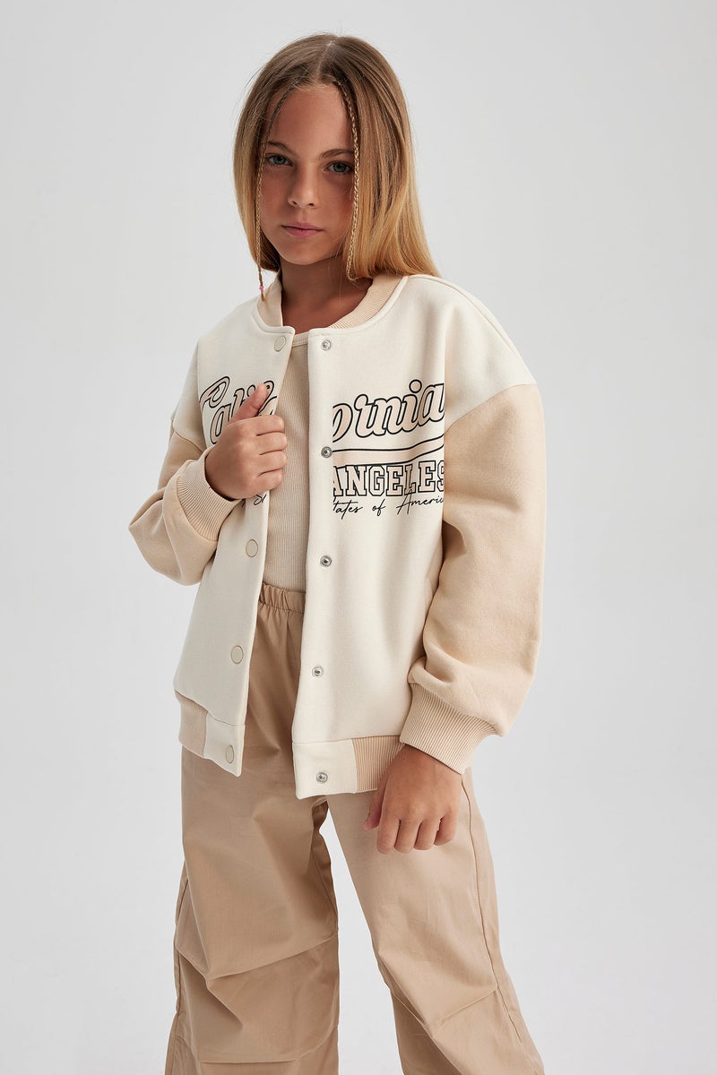 DeFacto Girl Oversize Fit Bomber Collar Cardigan - Image 3