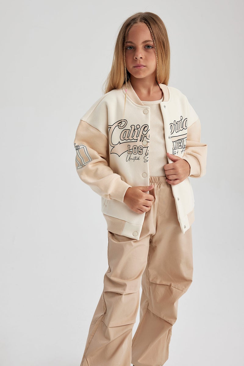 DeFacto Girl Oversize Fit Bomber Collar Cardigan - Image 4