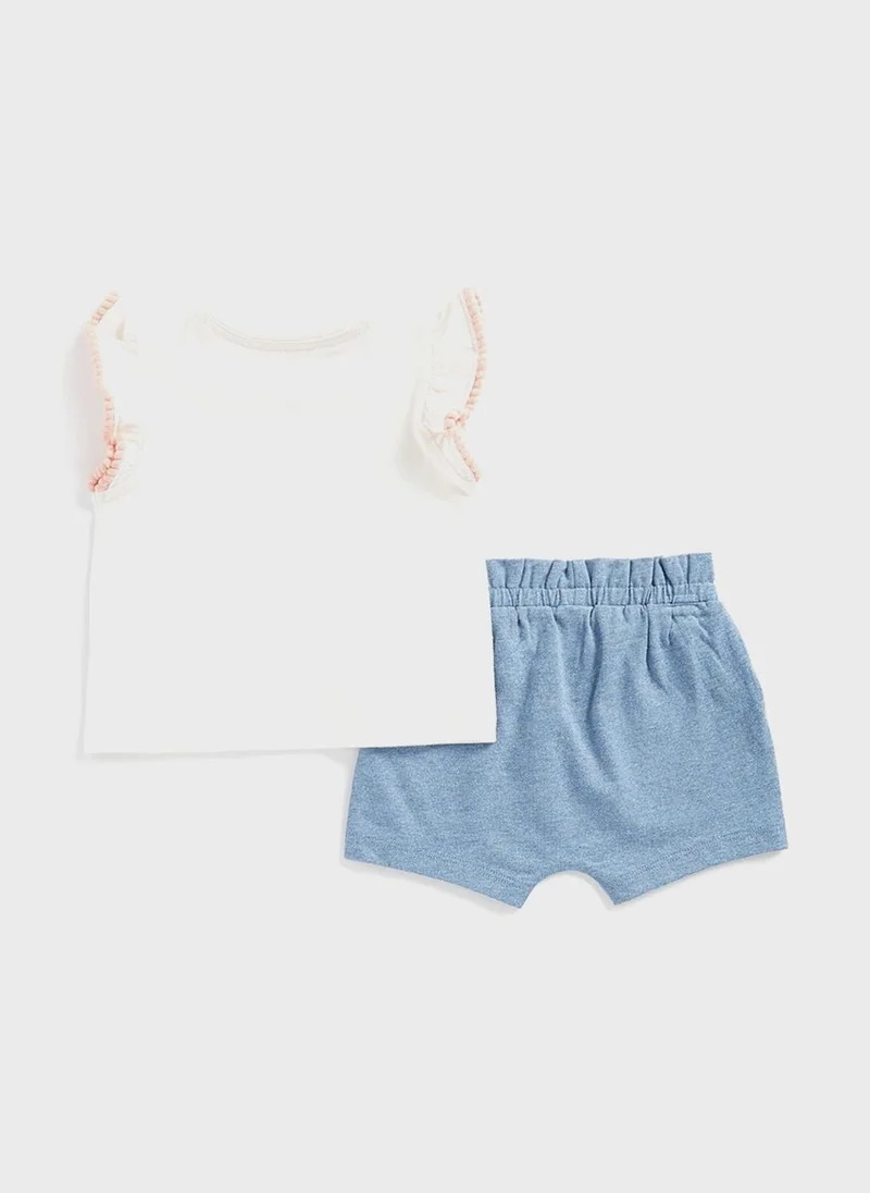 مذركير Kids Heart Print T-Shirt & Shorts Set