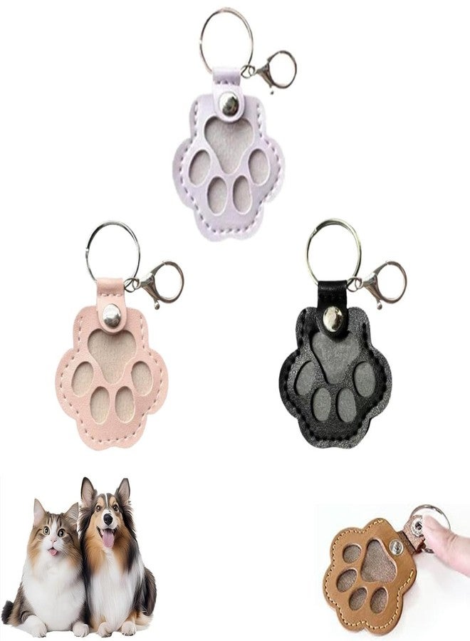 OYB 3 Pcs Dog Fur Storage Keychain, Pet Hair Storage Keychain，Pet Memorial Gifts for Bag Purse Paw Charm Key Holder (C) - Image 1