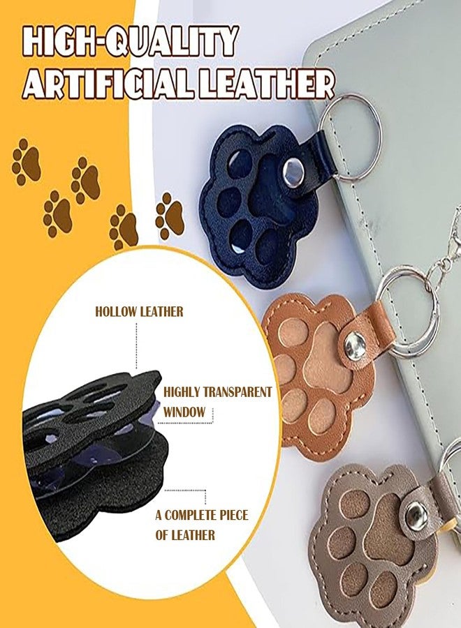OYB 3 Pcs Dog Fur Storage Keychain, Pet Hair Storage Keychain，Pet Memorial Gifts for Bag Purse Paw Charm Key Holder (C) - Image 4