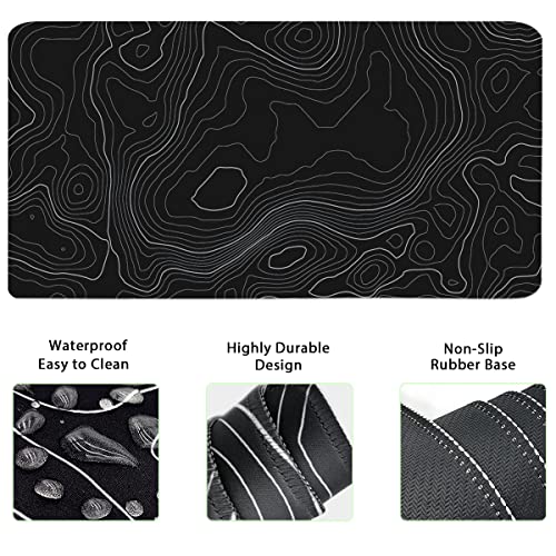 Yunoble Topographic Large Mouse Pad and Keyboard Wrist Rest, Desk Pad for Keyboard and Mouse, 4-in-1 Large Gaming Mouse Pad with Wrist Support, Non-Slip Desk Mat for Home Office Study Game-Topographic Contour - Image 3