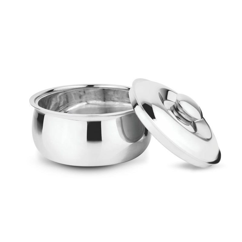 Prabha Stainless Steel Casserole for Cooking 3000ml Stainless Steel Casserole for Roti CaseHot Case Rice Gravy Multipurpose Use Induction Gas Stove Friendly Belito 3L - Image 2
