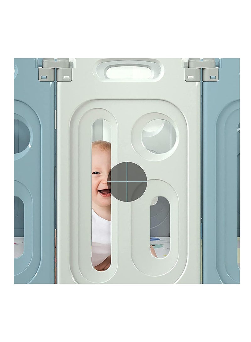 فول جوي ساحات لعب محمولة، حظيرة لعب للأطفال، سياج كرات، أسوار قابلة للطي للزحف مع حلقة كرة سلة ,185*148*62 سم - Image 4