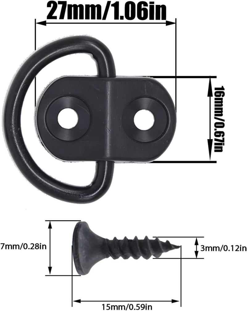 D-Ring Tie Downs Anchor 4 Pcs Ring Hook Trunk Cargo Net Floor Fixed Flat Screen Fixing Device Suitable for General Vehicle Models - Image 3