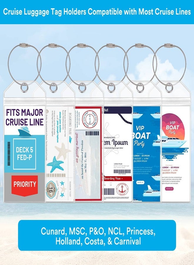 Billbotk Lanyards for Cruise Ship Card, 6 Sets Retractable Lanyard Key Card Holder Badge Reels with Waterproof Luggage Tags ID Holders Essentials Accessories RS5002MN - Image 5