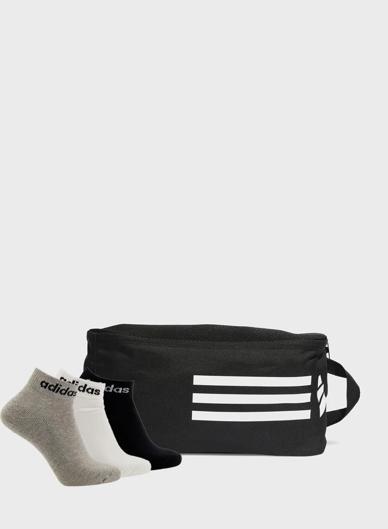 adidas essential training shoe bag with socks