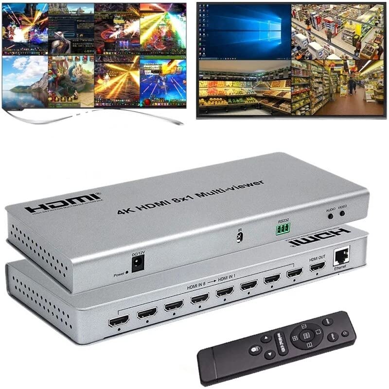 MICROWARE 4K Video 8x1 HDMI Quad Multi-Viewer with Seamless Switcher Selector 3D 1080p, PIP Mode Multi-Viewer - Image 5