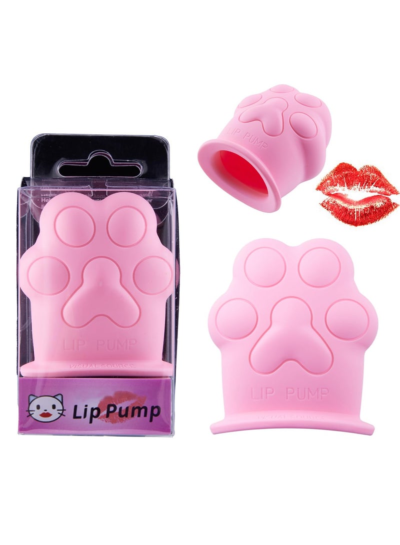 سيوسي جهاز مضخم للشفاه بشكل كف يد القطة، باللون الوردي الجذاب، مصنوع من السيليكون، يعزز جمال الشفاه بشكل طبيعي، يساعد في تحديد شكل الشفاه بلطف للحصول على شفاه ممتلئة ساحرة. - Image 4